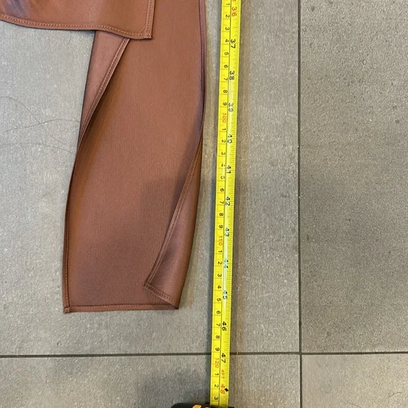 Helmut Lang Asymmetrical Brown Satin Sleeveless Blouse - Picture 9 of 12